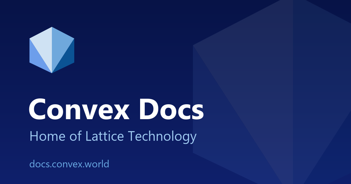 Quick Start | Convex Docs